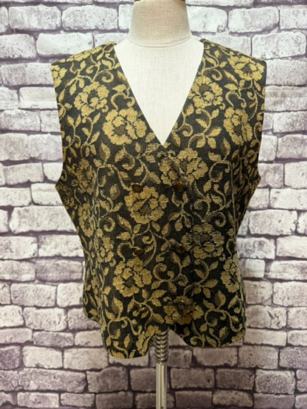 Liz Claiborne Vintage Brown & Beige Vest Size 14